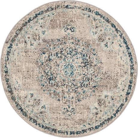 Gray 3' 1 x 3' 1 Penrose Round Area Rug