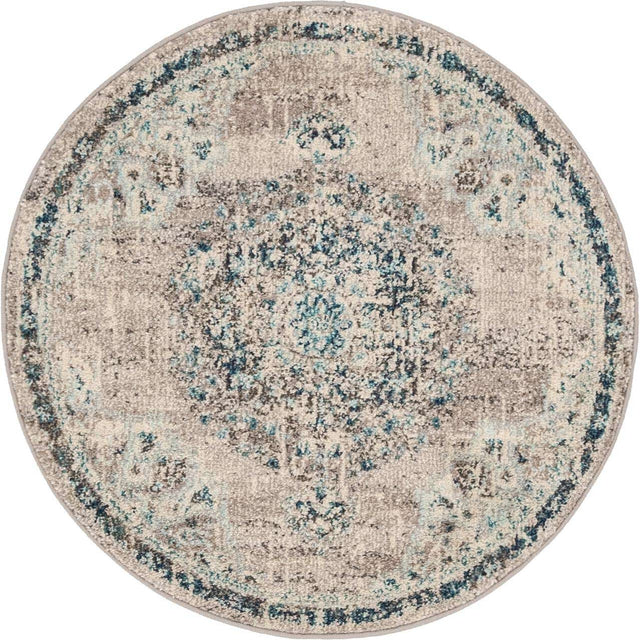 Gray 3' 1 x 3' 1 Penrose Round Area Rug