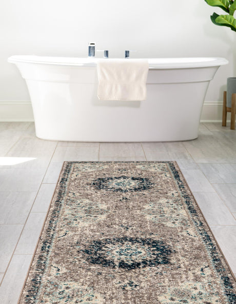 Gray 2' x 6' 1 Penrose Runner Area Rug Classic Durable Stain Resistant Easy Clean Carpet for Traditional Indoor Home Decor for Sale at Rug Engine
