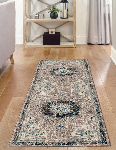 Gray 2' x 6' 1 Penrose Runner Area Rug Classic Durable Stain Resistant Easy Clean Carpet for Traditional Indoor Home Decor for Sale at Rug Engine