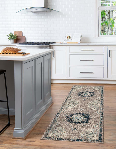 Gray 2' x 6' 1 Penrose Runner Area Rug Classic Durable Stain Resistant Easy Clean Carpet for Traditional Indoor Home Decor for Sale at Rug Engine