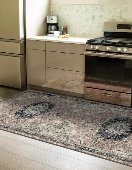Gray 2' x 6' 1 Penrose Runner Area Rug Classic Durable Stain Resistant Easy Clean Carpet for Traditional Indoor Home Decor for Sale at Rug Engine