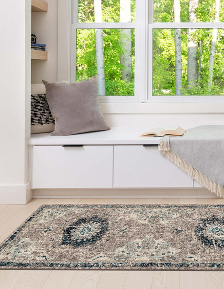 Gray 2' x 6' 1 Penrose Runner Area Rug Classic Durable Stain Resistant Easy Clean Carpet for Traditional Indoor Home Decor for Sale at Rug Engine