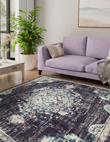 Navy Blue 8' x 8' Penrose Square Area Rug