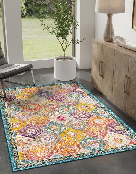 Multicolor 7' 10 x 11' Penrose Rectangle Area Rug Classic Durable Stain Resistant Easy Clean Carpet for Traditional Indoor Home Decor for Sale at Rug Engine