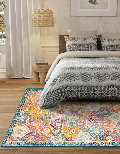 Multicolor 5' 3 x 8' Penrose Rectangle Area Rug Classic Durable Stain Resistant Easy Clean Carpet for Traditional Indoor Home Decor for Sale at Rug Engine