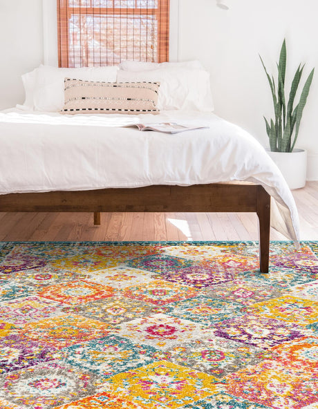 Multicolor 7' 10 x 11' Penrose Rectangle Area Rug Classic Durable Stain Resistant Easy Clean Carpet for Traditional Indoor Home Decor for Sale at Rug Engine