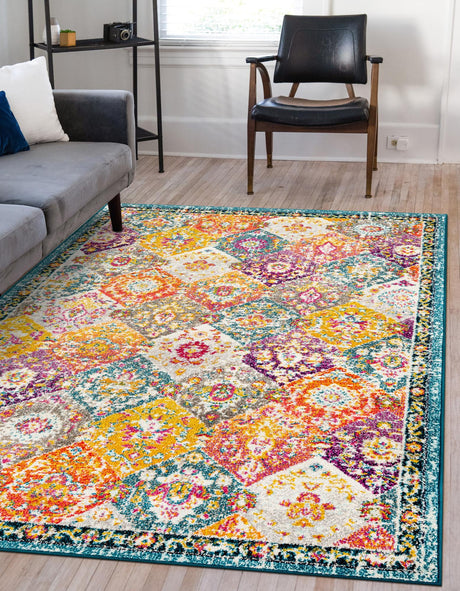 Multicolor 7' 10 x 10' Penrose Rectangle Area Rug Classic Durable Stain Resistant Easy Clean Carpet for Traditional Indoor Home Decor for Sale at Rug Engine