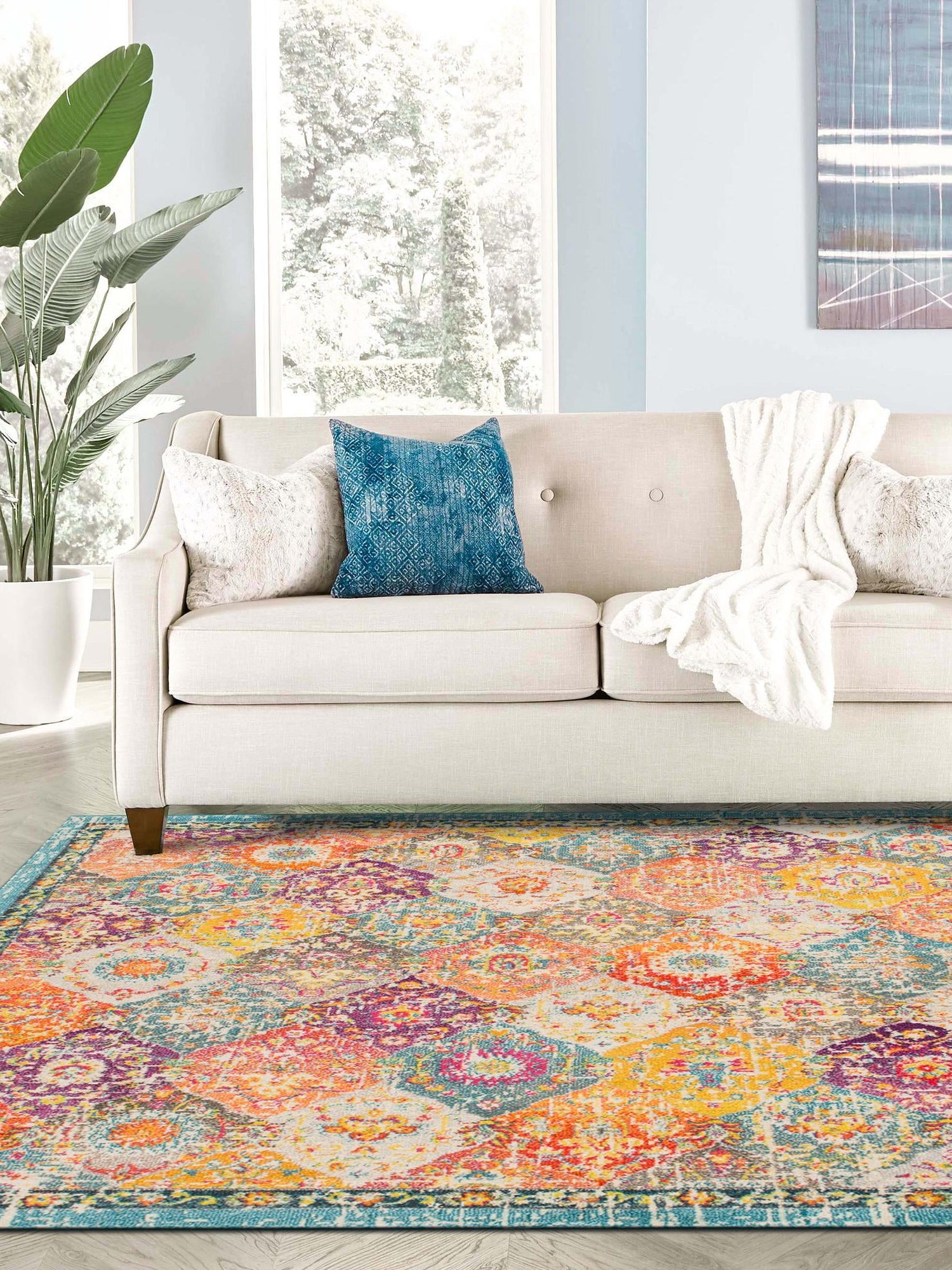 Multicolor 6' 1 x 6' 1 Penrose Square Area Rug