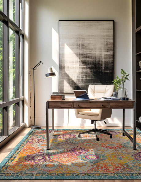 Multicolor 10' x 10' Penrose Square Area Rug Classic Durable Stain Resistant Easy Clean Carpet for Traditional Indoor Home Decor for Sale at Rug Engine