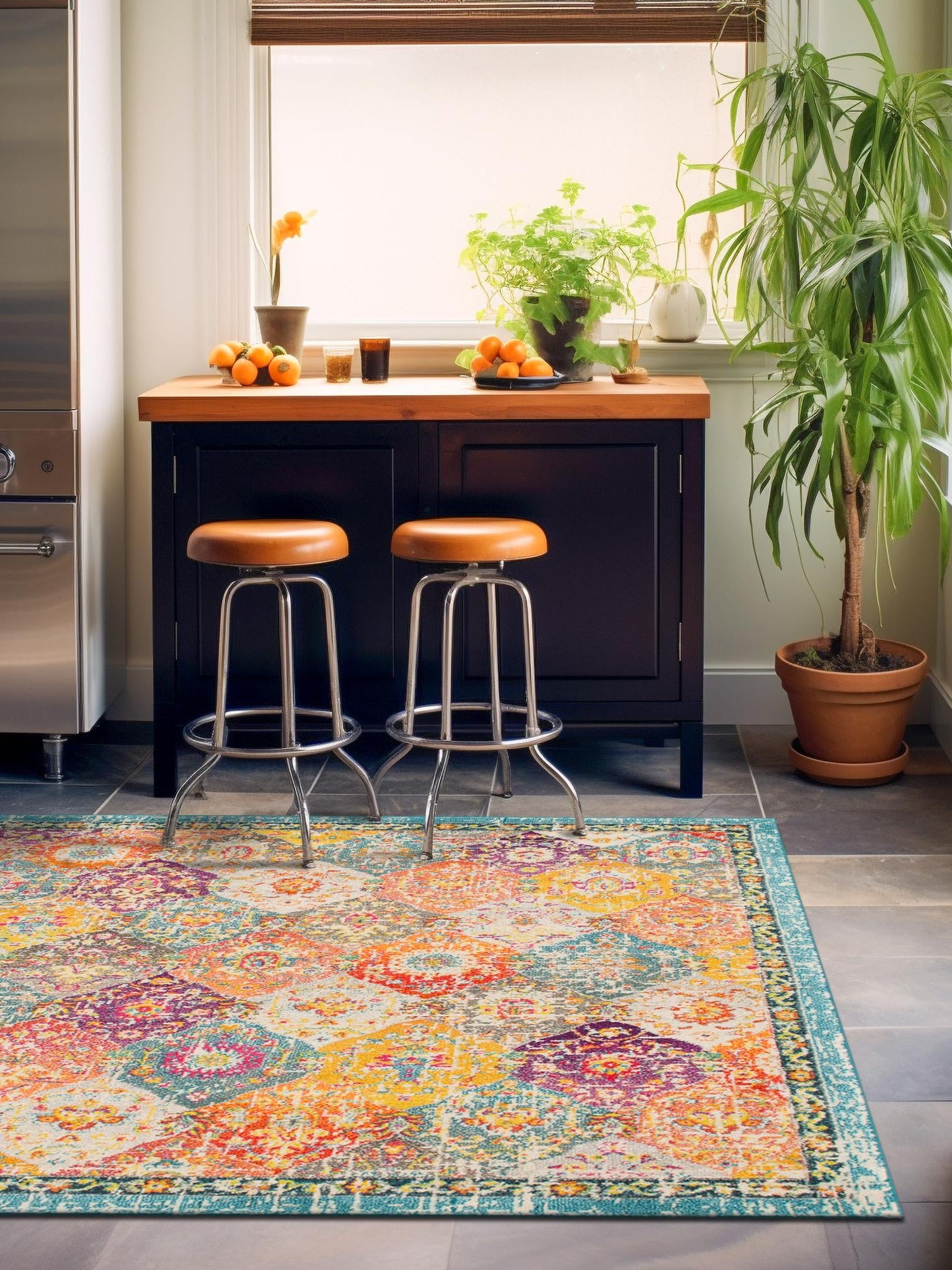 Multicolor 6' 1 x 6' 1 Penrose Square Area Rug