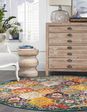 Multicolor 6' 1 x 6' 1 Penrose Round Area Rug
