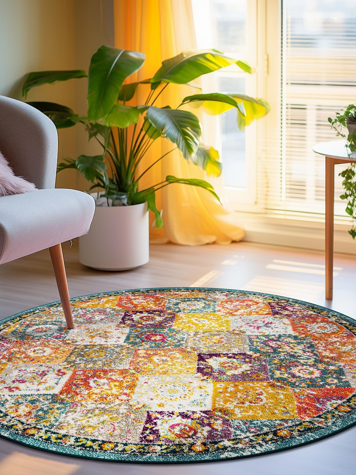 Multicolor 6' 1 x 6' 1 Penrose Round Area Rug