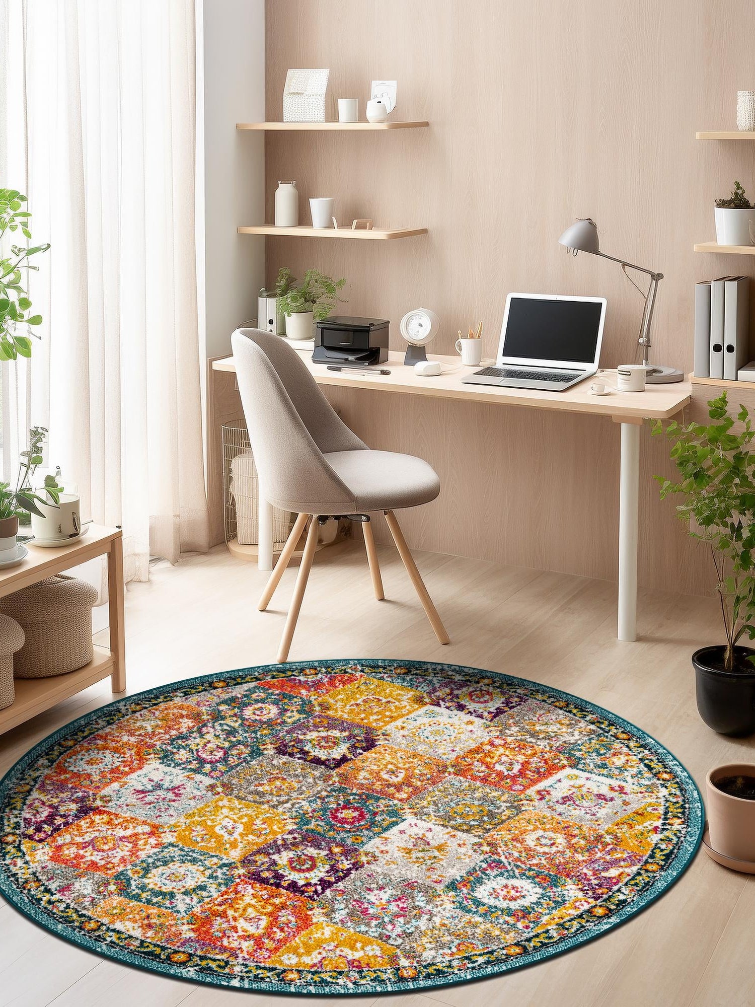 Multicolor 4' 1 x 4' 1 Penrose Round Area Rug