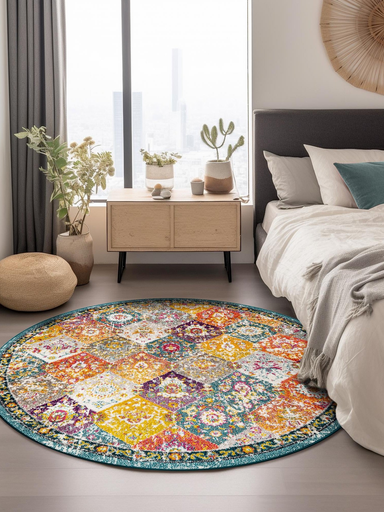 Multicolor 10' x 10' Penrose Round Area Rug