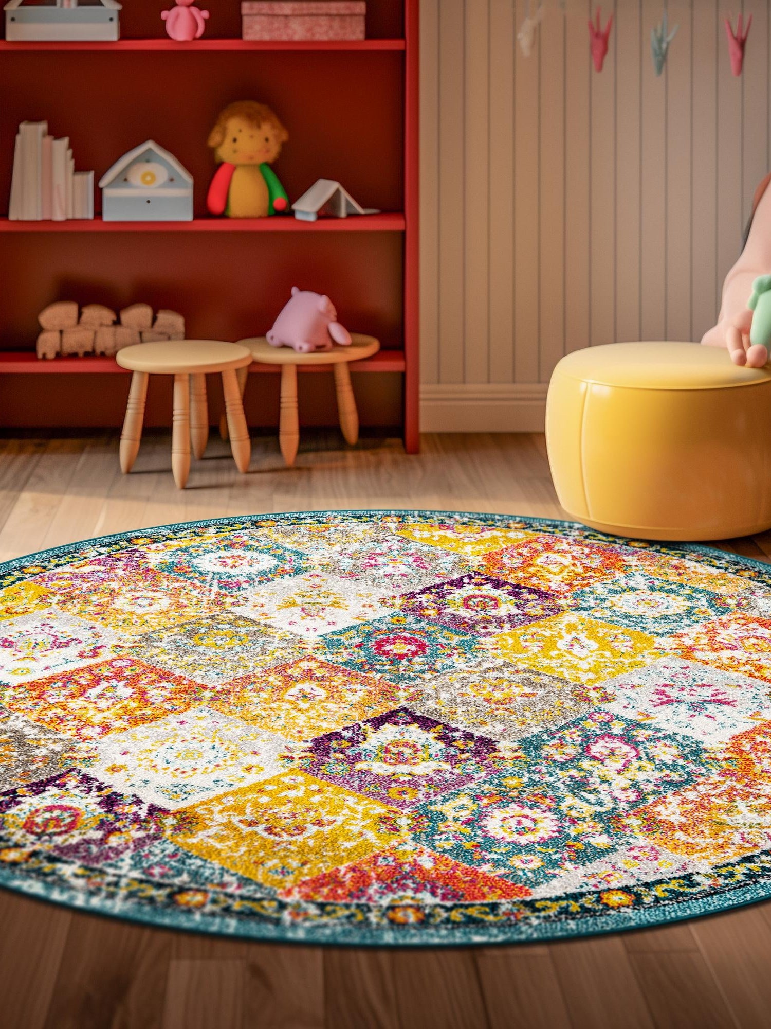 Multicolor 12' x 12' Penrose Round Area Rug