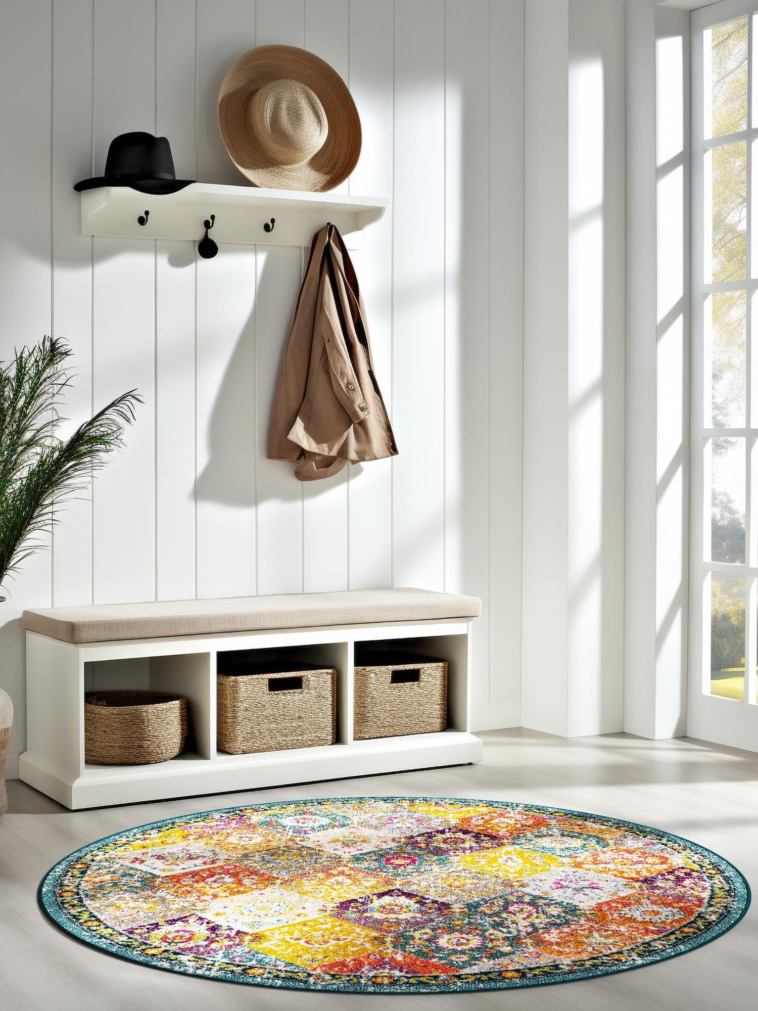 Multicolor 10' x 10' Penrose Round Area Rug