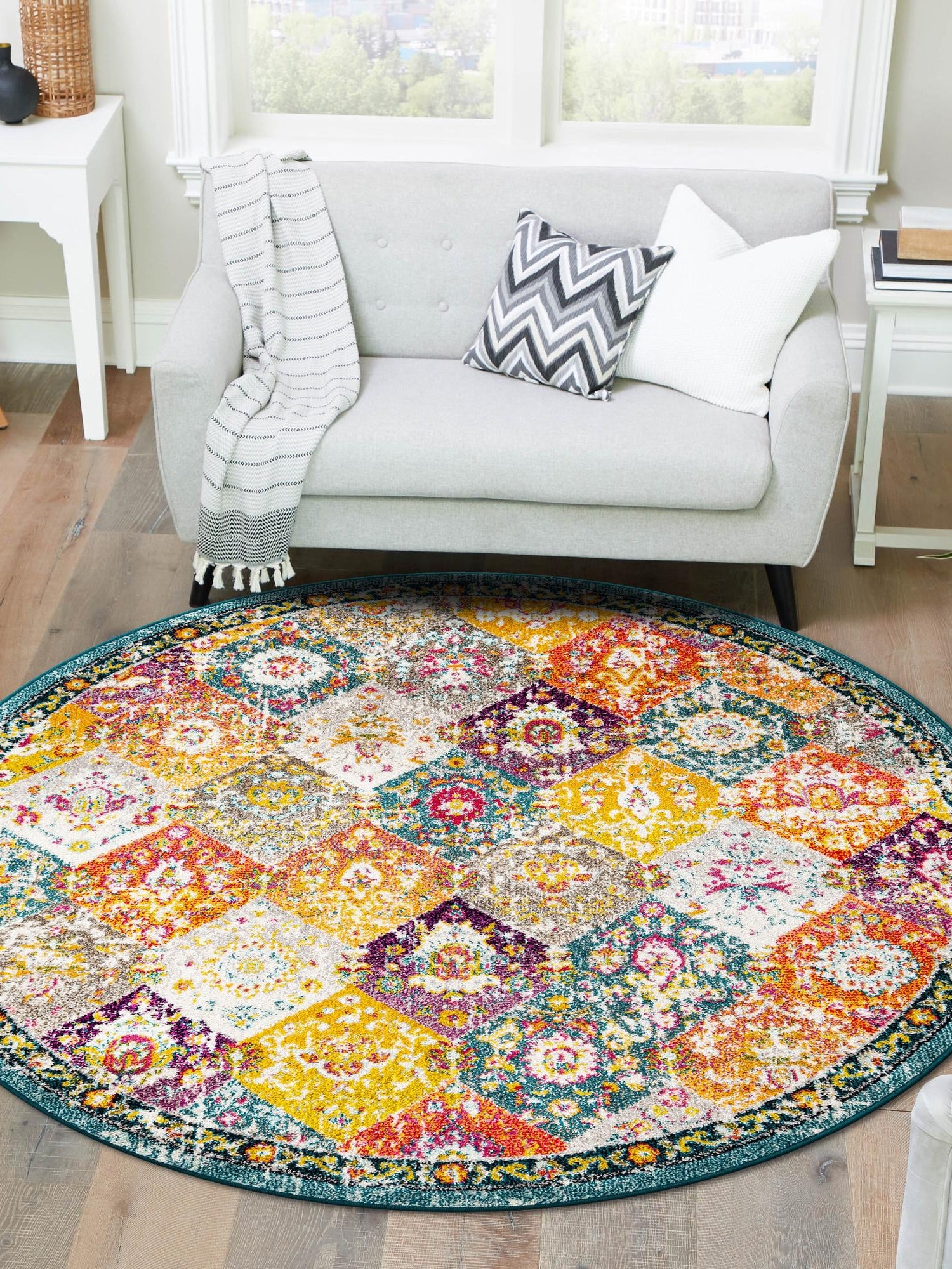 Multicolor 7' 1 x 7' 1 Penrose Round Area Rug