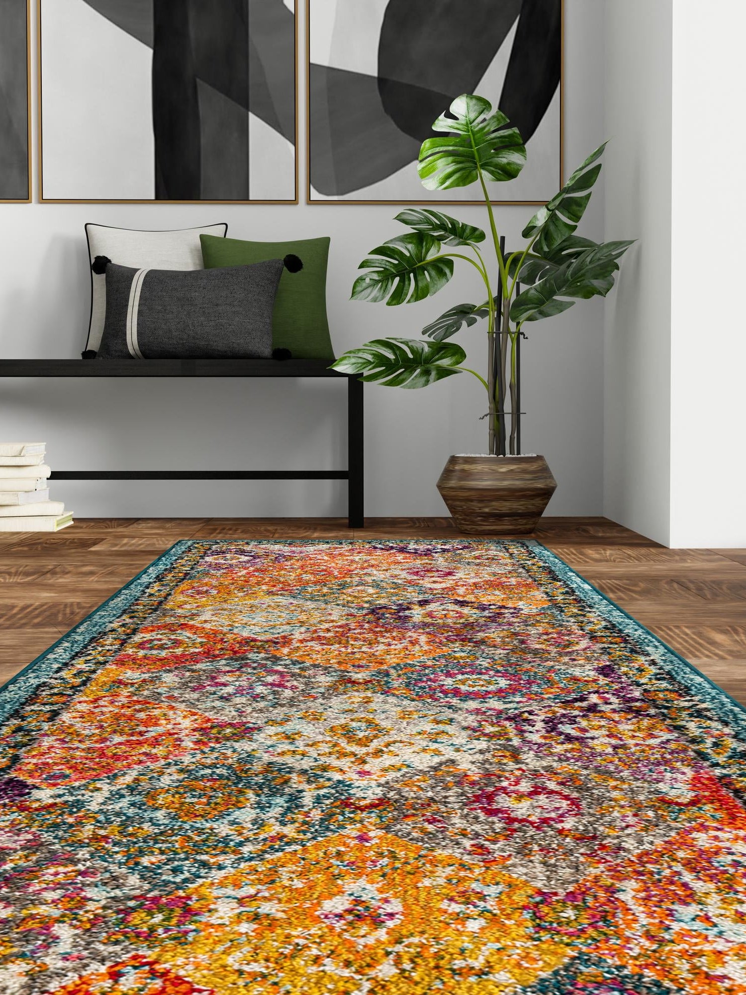 Multicolor 2' x 5' 1 Penrose Runner Area Rug