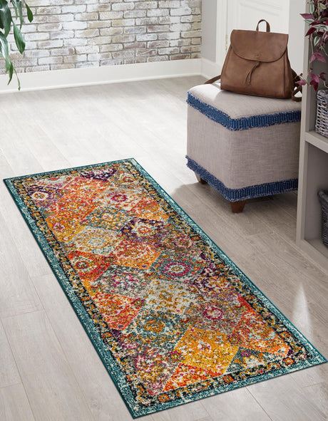 Multicolor 2' x 6' 1 Penrose Runner Area Rug Classic Durable Stain Resistant Easy Clean Carpet for Traditional Indoor Home Decor for Sale at Rug Engine