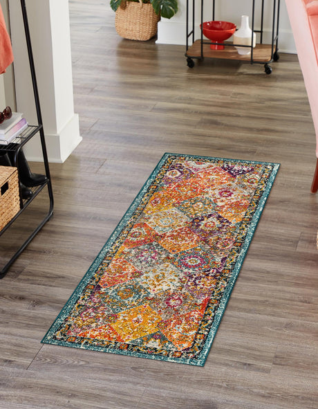 Multicolor 2' 7 x 16' 5 Penrose Runner Area Rug Classic Durable Stain Resistant Easy Clean Carpet for Traditional Indoor Home Decor for Sale at Rug Engine