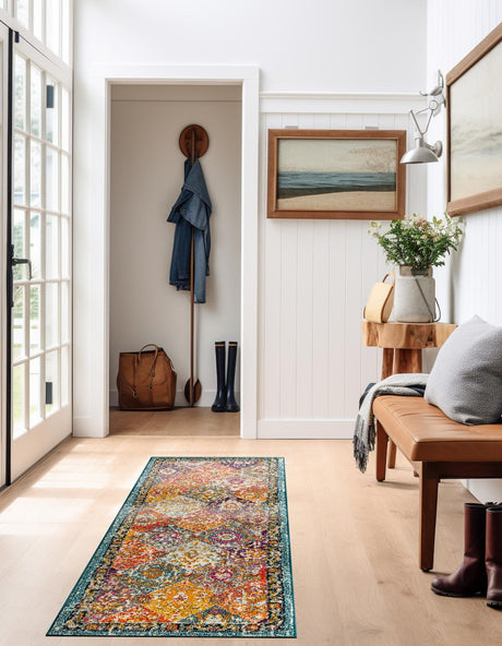 Multicolor 2' 7 x 10' Penrose Runner Area Rug Classic Durable Stain Resistant Easy Clean Carpet for Traditional Indoor Home Decor for Sale at Rug Engine