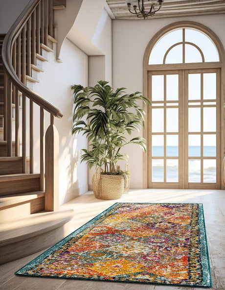 Multicolor 2' 7 x 12' Penrose Runner Area Rug Classic Durable Stain Resistant Easy Clean Carpet for Traditional Indoor Home Decor for Sale at Rug Engine