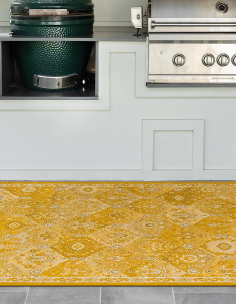 Yellow 9' x 12' Penrose Rectangle Area Rug Classic Durable Stain Resistant Easy Clean Carpet for Traditional Indoor Home Decor for Sale at Rug Engine