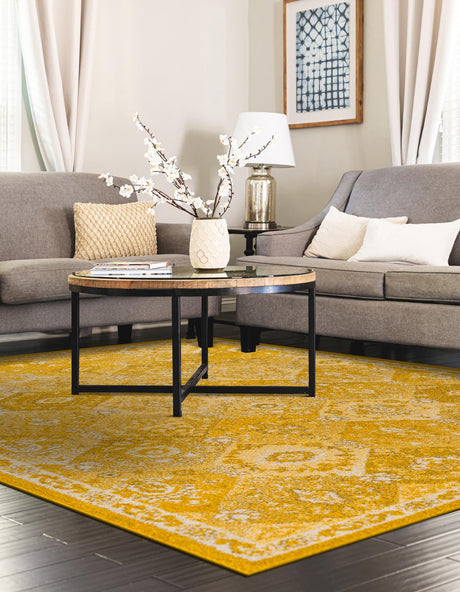 Yellow 10' x 14' 1 Penrose Rectangle Area Rug Classic Durable Stain Resistant Easy Clean Carpet for Traditional Indoor Home Decor for Sale at Rug Engine