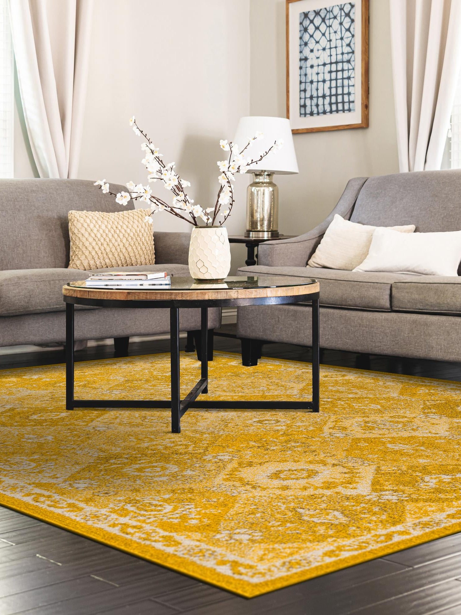 Yellow 2' x 3' 1 Penrose Rectangle Area Rug