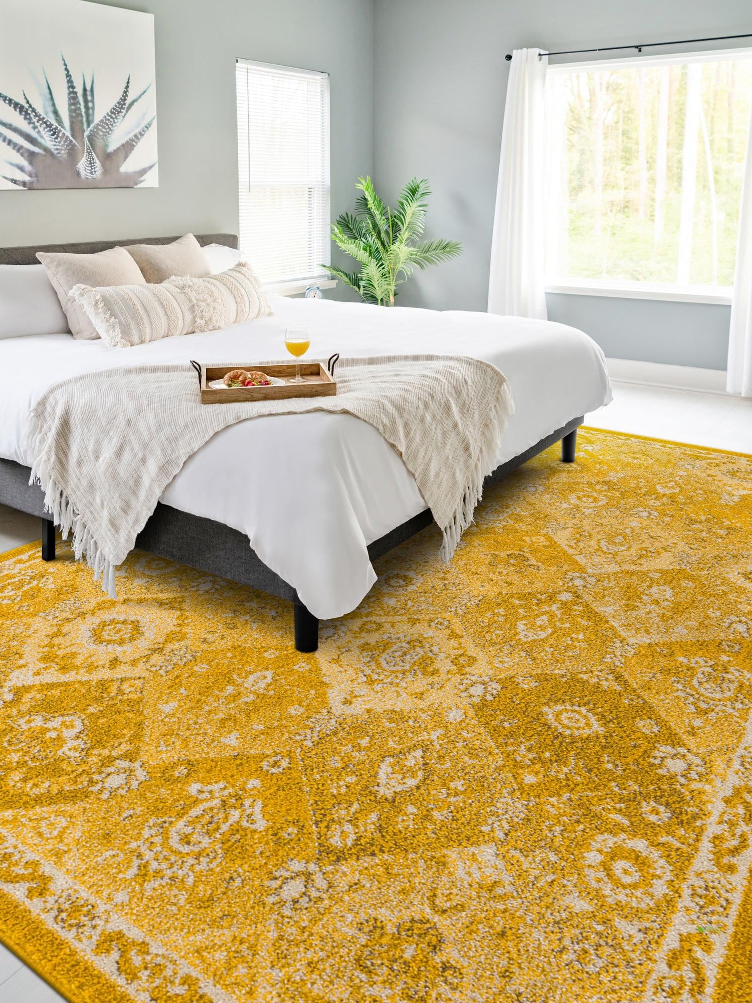 Yellow 7' 10 x 10' Penrose Rectangle Area Rug
