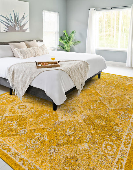 Yellow 2' x 3' 1 Penrose Rectangle Area Rug Classic Durable Stain Resistant Easy Clean Carpet for Traditional Indoor Home Decor for Sale at Rug Engine