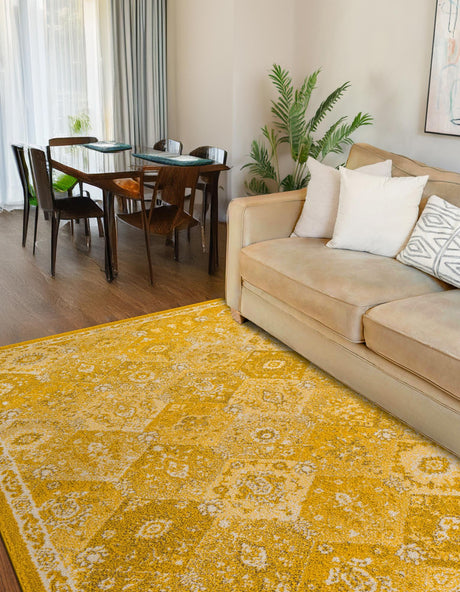 Yellow 10' x 14' 1 Penrose Rectangle Area Rug Classic Durable Stain Resistant Easy Clean Carpet for Traditional Indoor Home Decor for Sale at Rug Engine