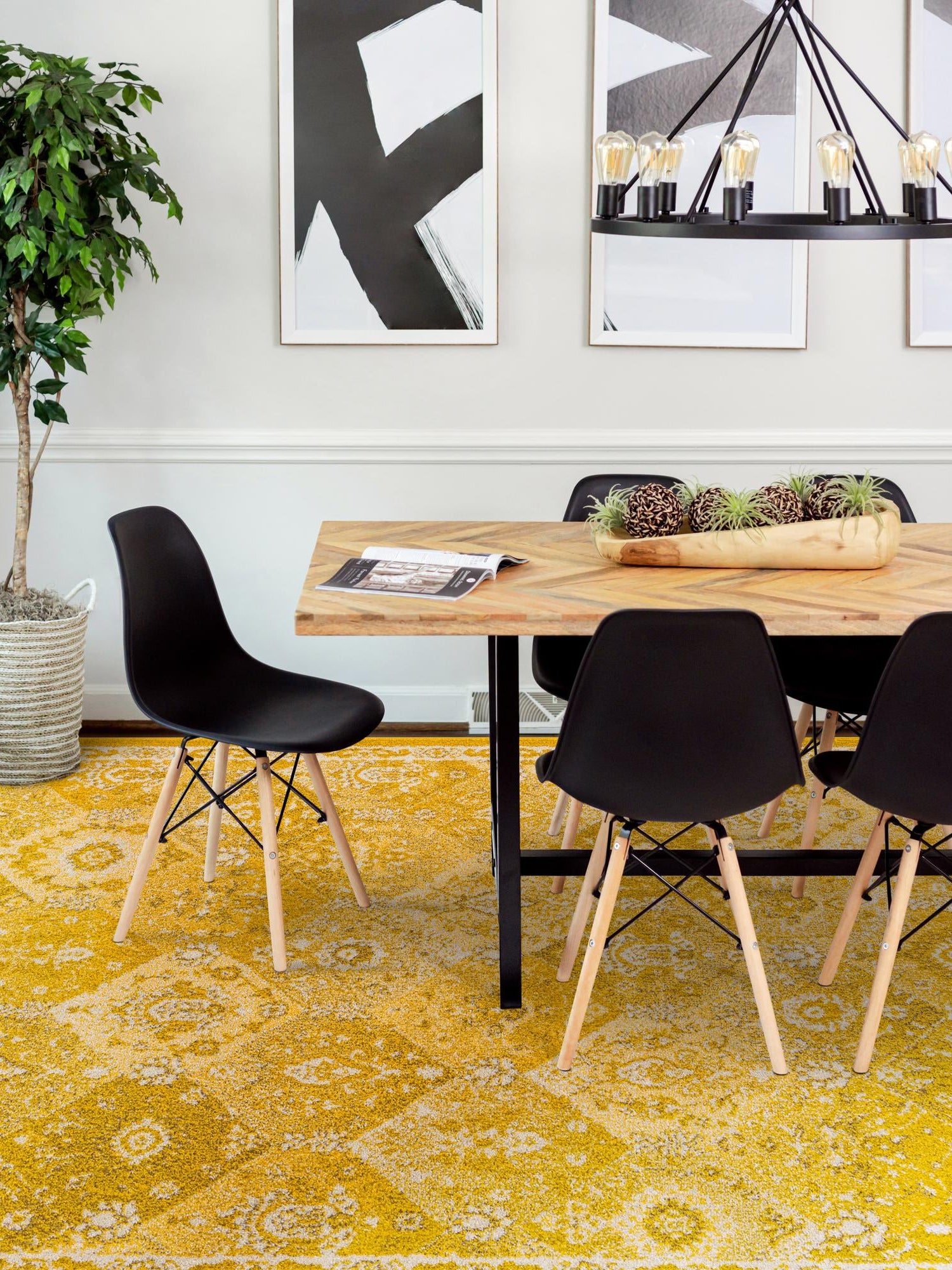 Yellow 7' 10 x 10' Penrose Rectangle Area Rug