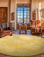 Yellow 3' 1 x 3' 1 Penrose Round Area Rug