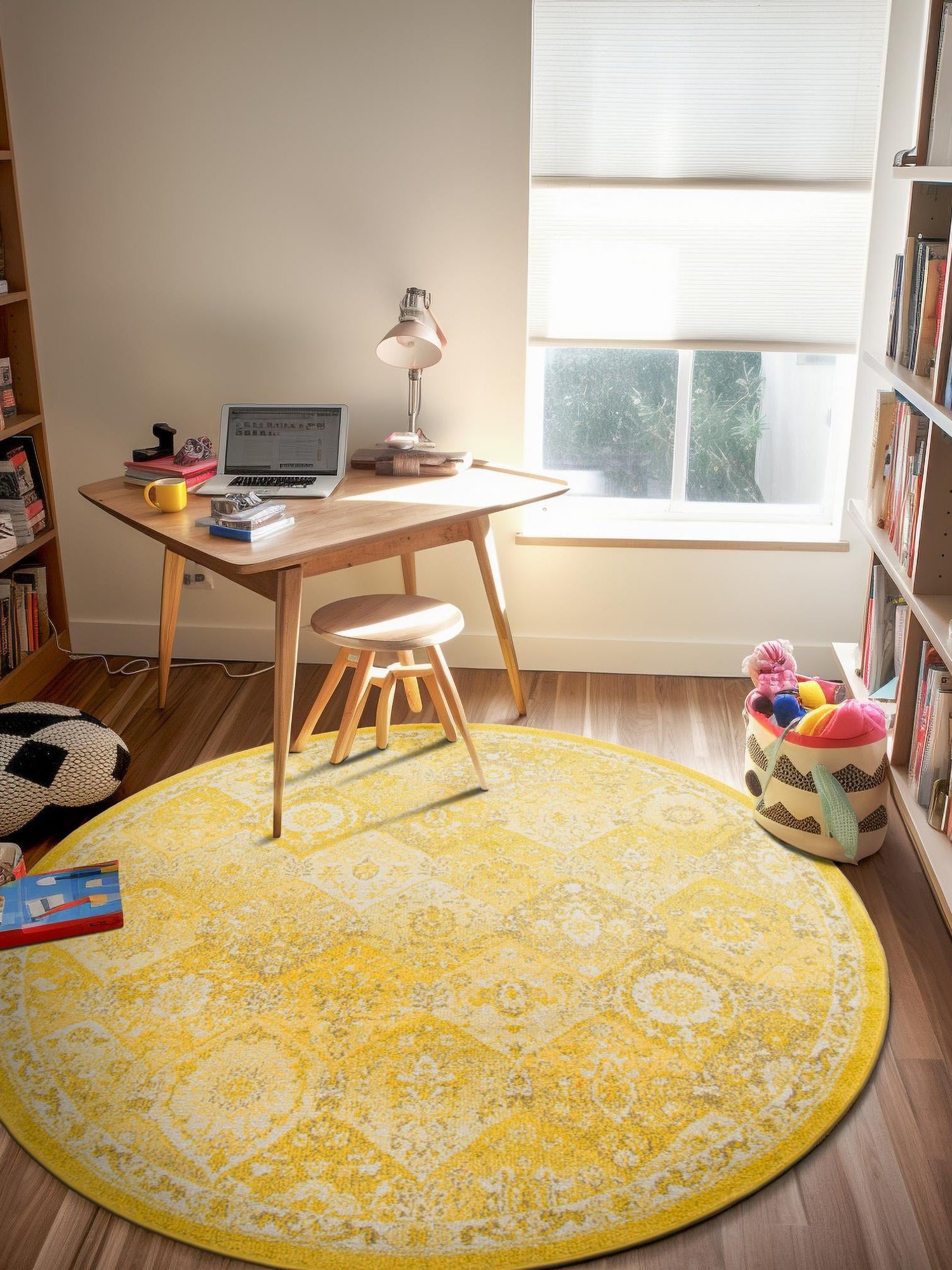 Yellow 6' 1 x 6' 1 Penrose Round Area Rug