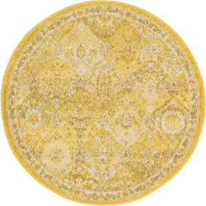 Yellow 3' 1 x 3' 1 Penrose Round Area Rug