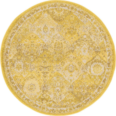 Yellow 3' 1 x 3' 1 Penrose Round Area Rug