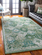 Green 9' x 12' Penrose Rectangle Area Rug Classic Durable Stain Resistant Easy Clean Carpet for Traditional Indoor Home Decor for Sale at Rug Engine