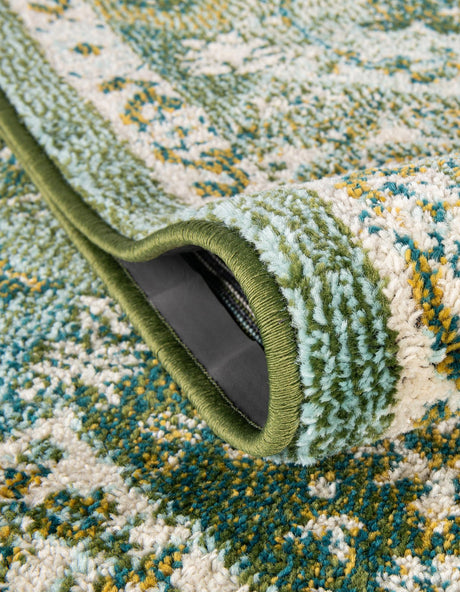 Green 5' 3 x 7' 1 Penrose Rectangle Area Rug Classic Durable Stain Resistant Easy Clean Carpet for Traditional Indoor Home Decor for Sale at Rug Engine