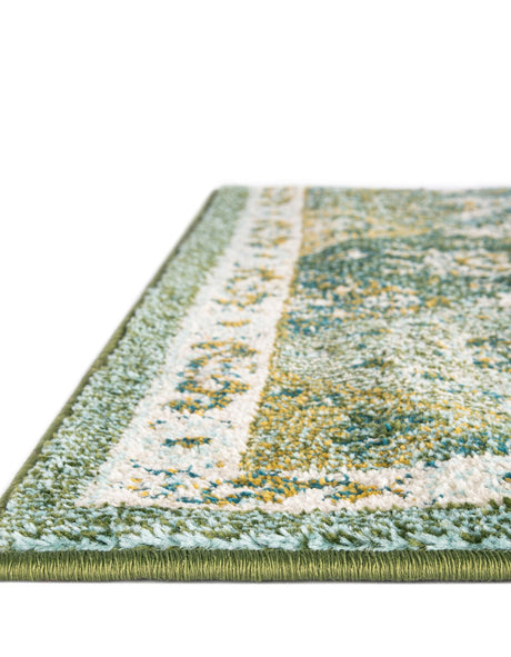 Green 5' 3 x 7' 1 Penrose Rectangle Area Rug Classic Durable Stain Resistant Easy Clean Carpet for Traditional Indoor Home Decor for Sale at Rug Engine