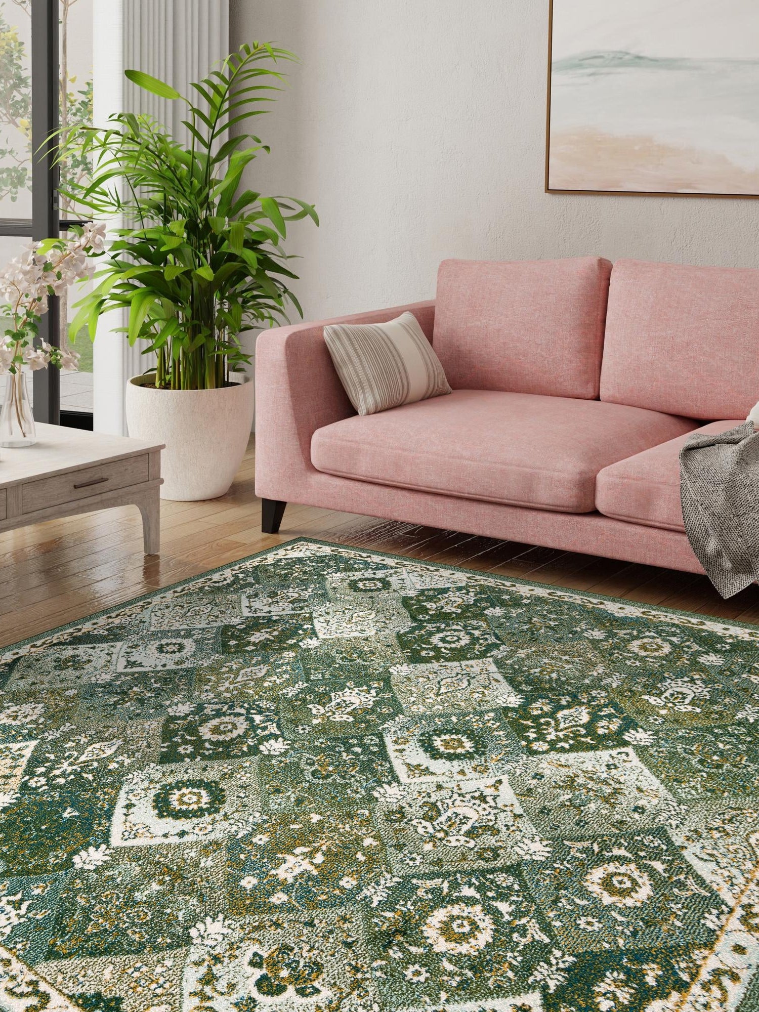 Green 7' 10 x 7' 10 Penrose Square Area Rug