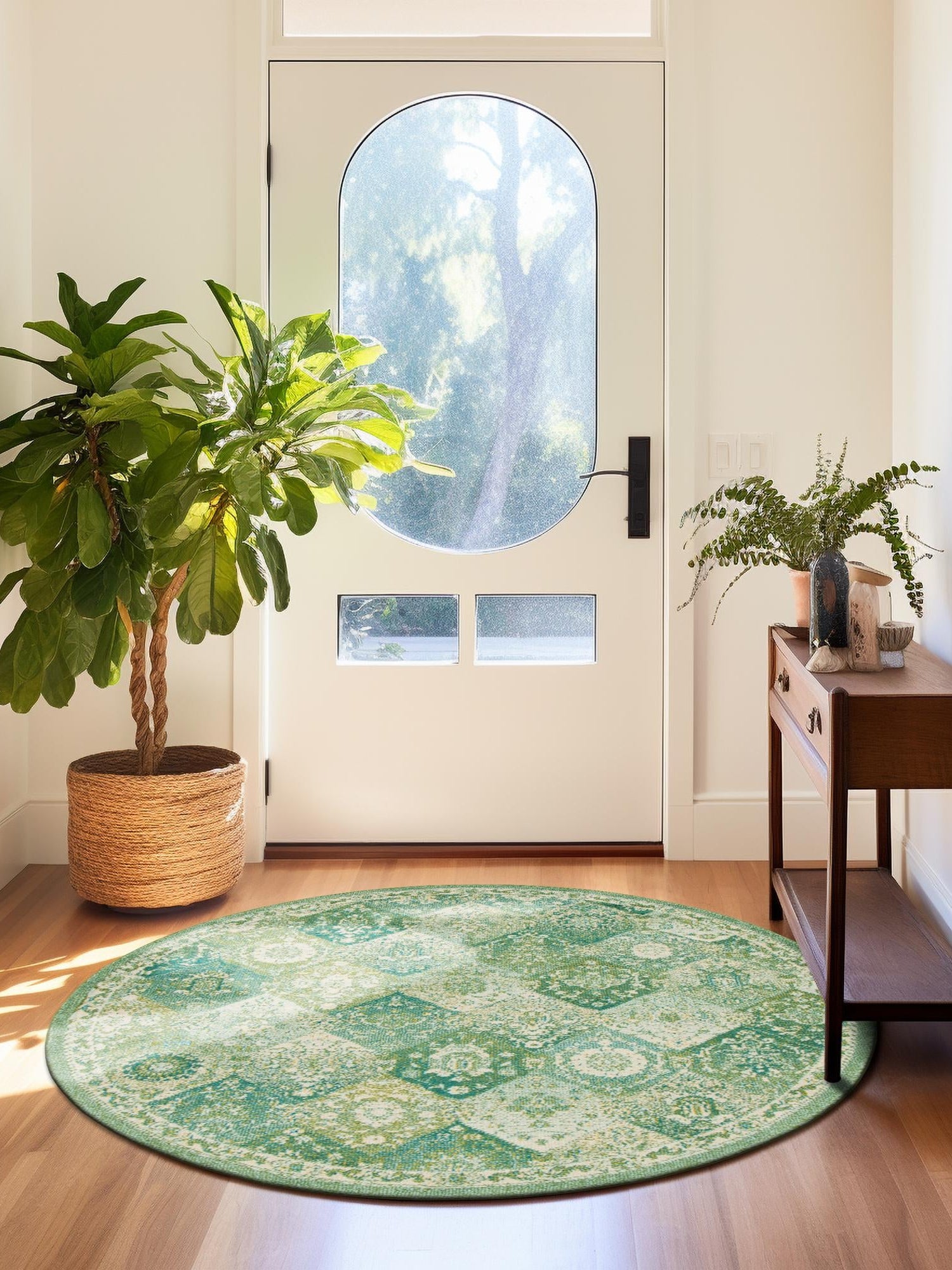 Green 3' 1 x 3' 1 Penrose Round Area Rug