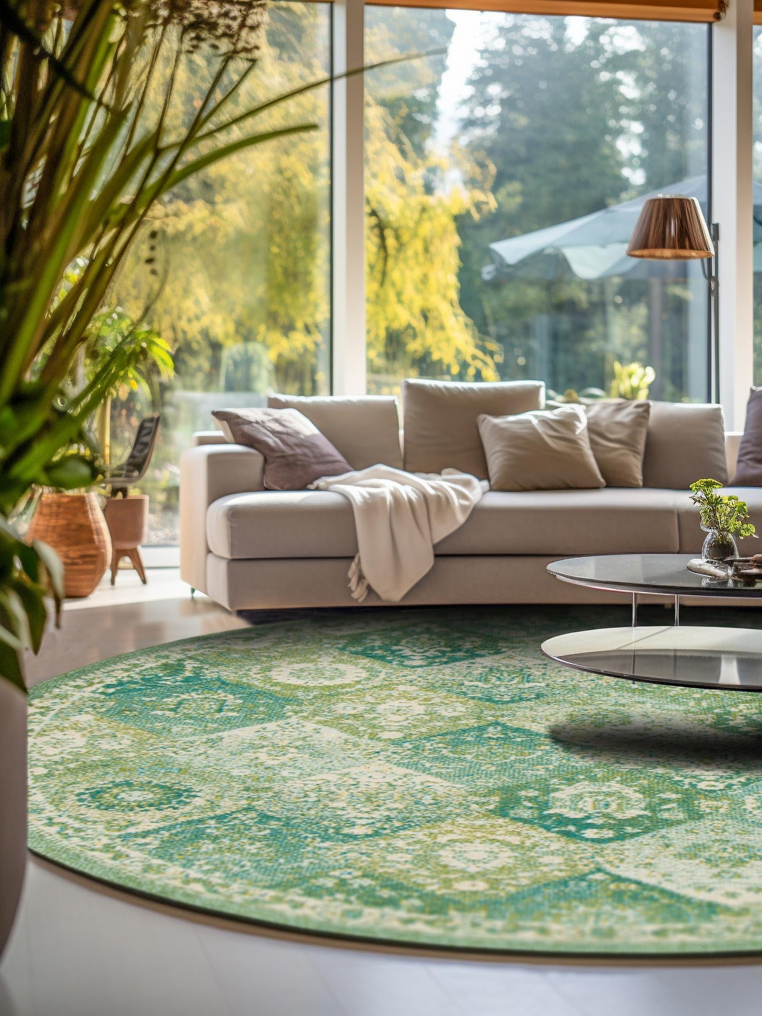 Green 6' 1 x 6' 1 Penrose Round Area Rug