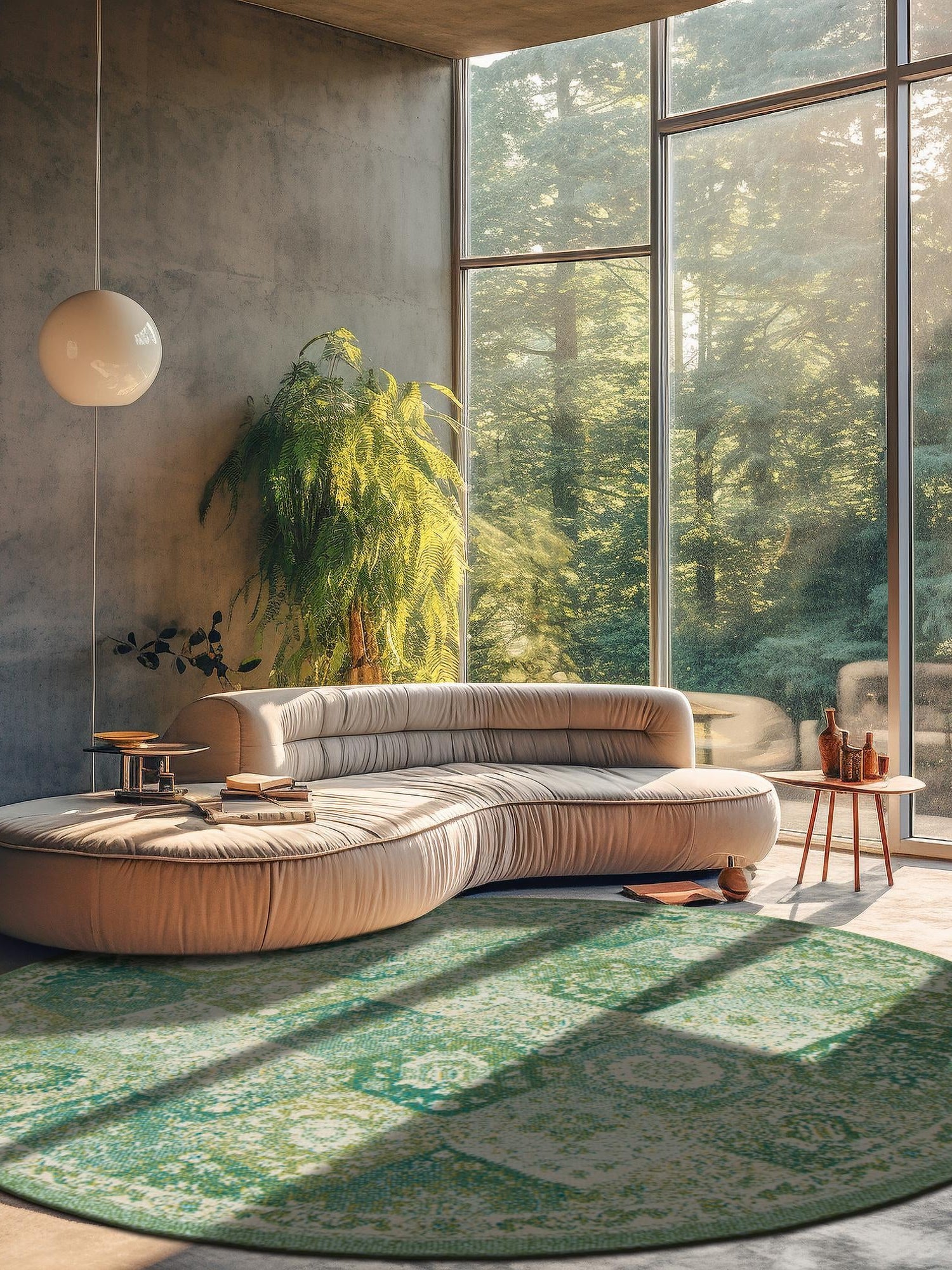 Green 12' x 12' Penrose Round Area Rug