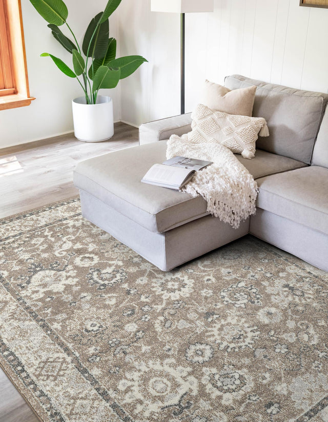 Beige Brown 7' 1 x 10' Penrose Rectangle Area Rug