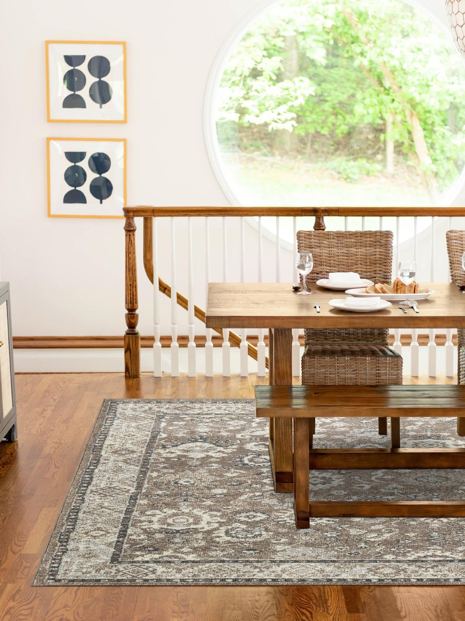 Beige Brown 6' 1 x 9' Penrose Rectangle Area Rug