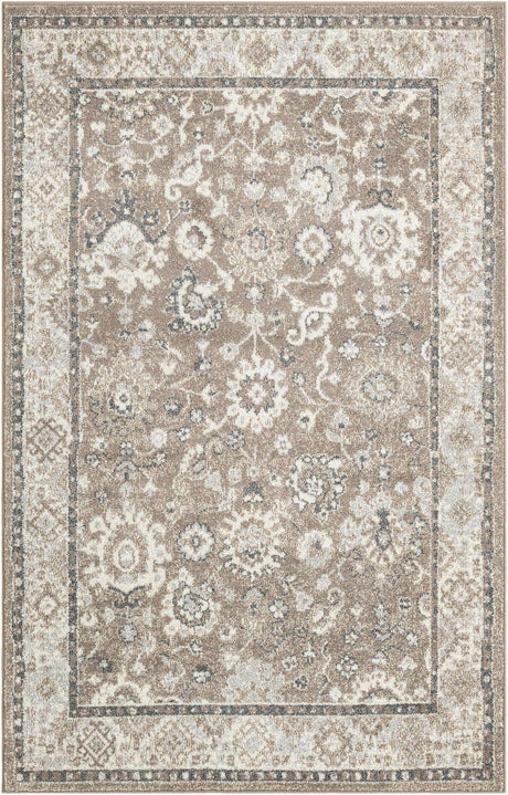 Beige Brown 5' 3 x 8' Penrose Rectangle Area Rug