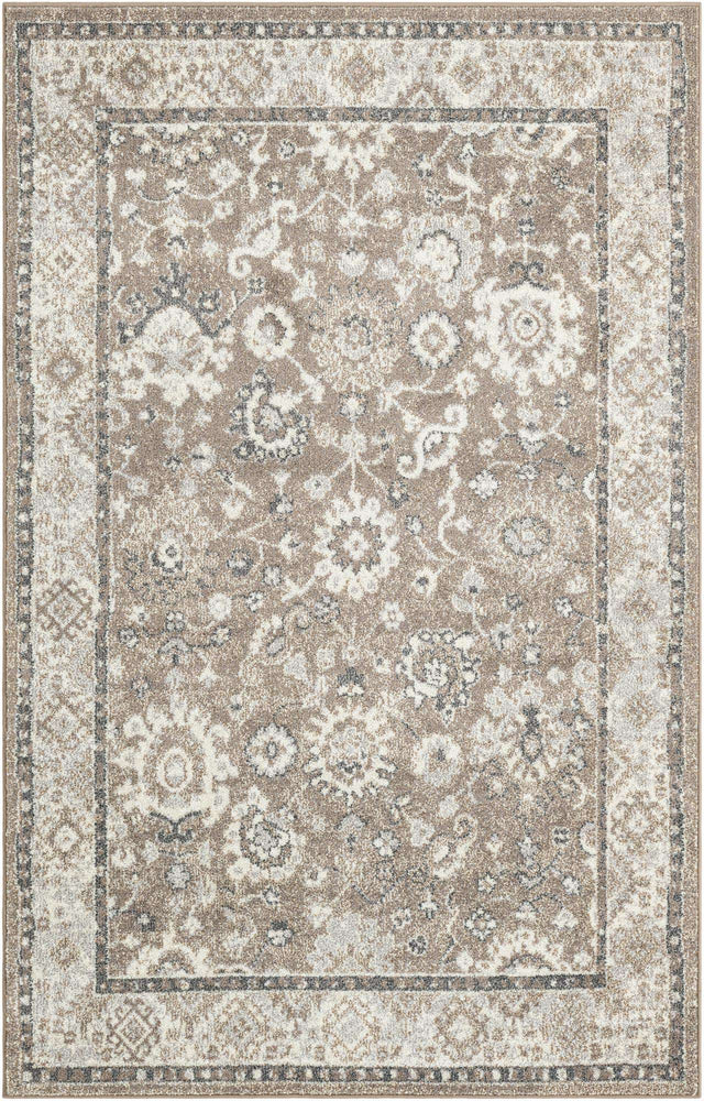 Beige Brown 5' 3 x 8' Penrose Rectangle Area Rug