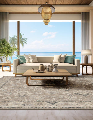 Beige Brown 10' x 10' Penrose Square Area Rug
